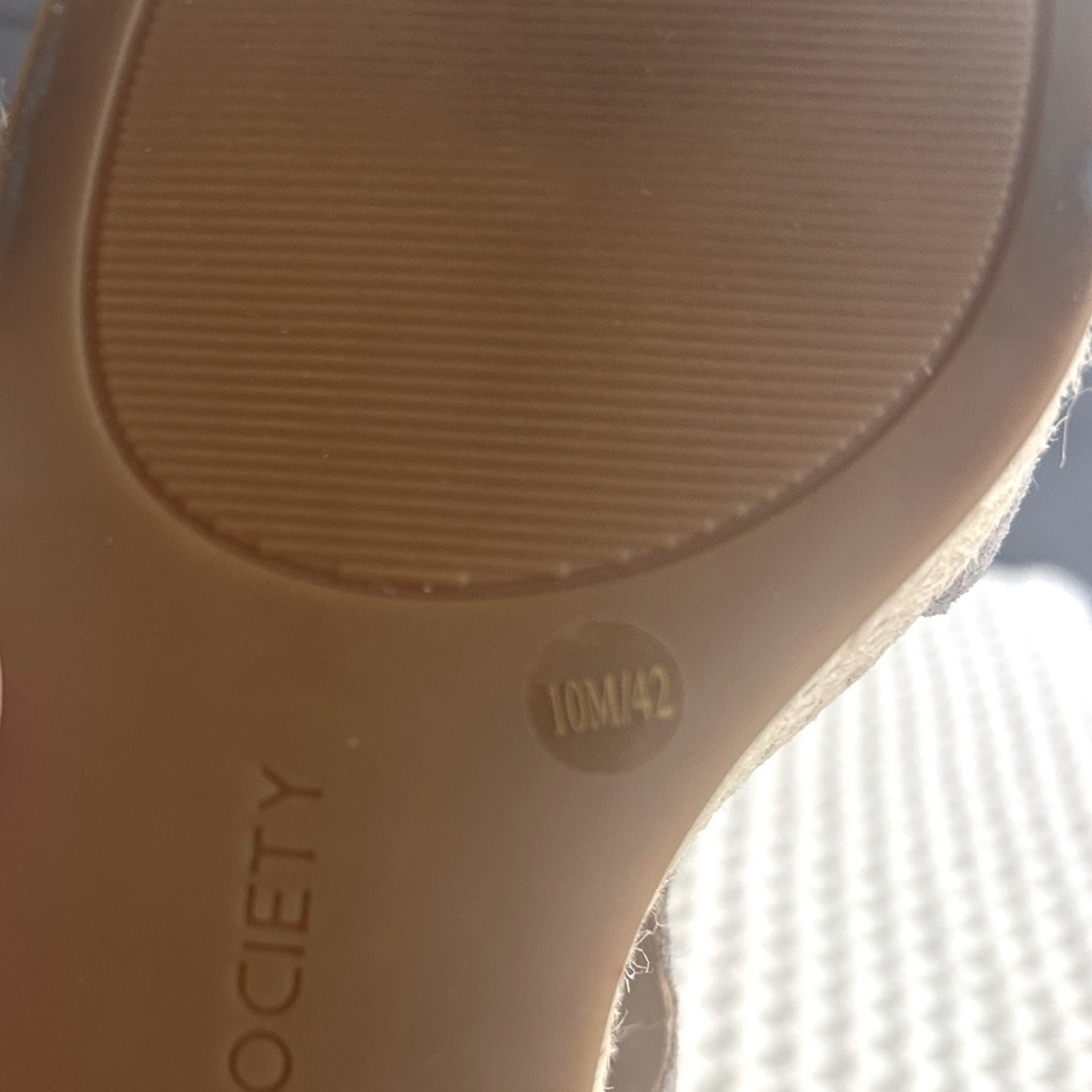 Sole Society Suede Gray Camreigh Espadrille Wedge Peep Toe Sandals. Size 10 - Picture 10 of 11